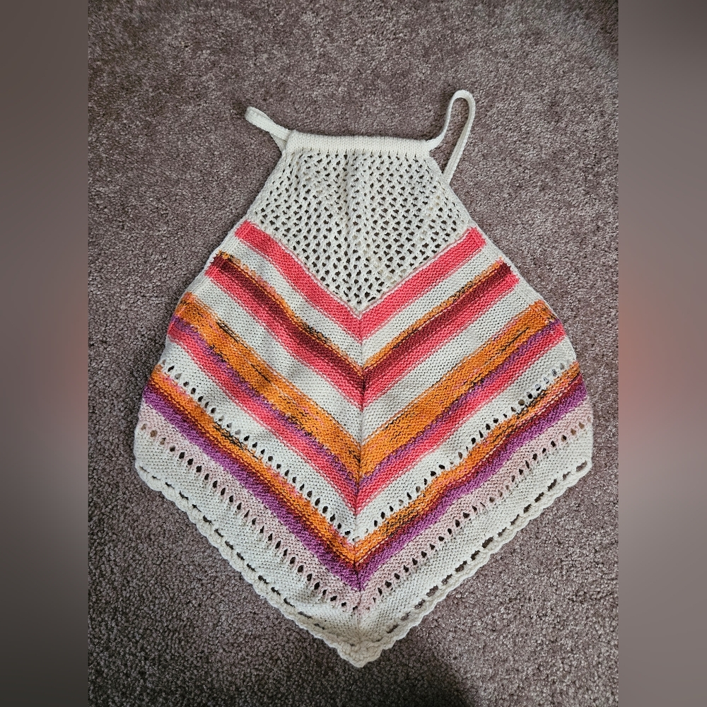 American Eagle Crochet Tie Up Top sz M